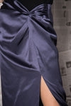 Leona Satin Front Twist Midi Skirt