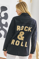 Kailea Rock & Roll Frayed Jacket - Black