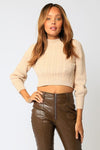 Lilou Cable Knit Crop Sweater