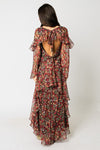Perla Floral Flutter Sleeve Maxi Dress