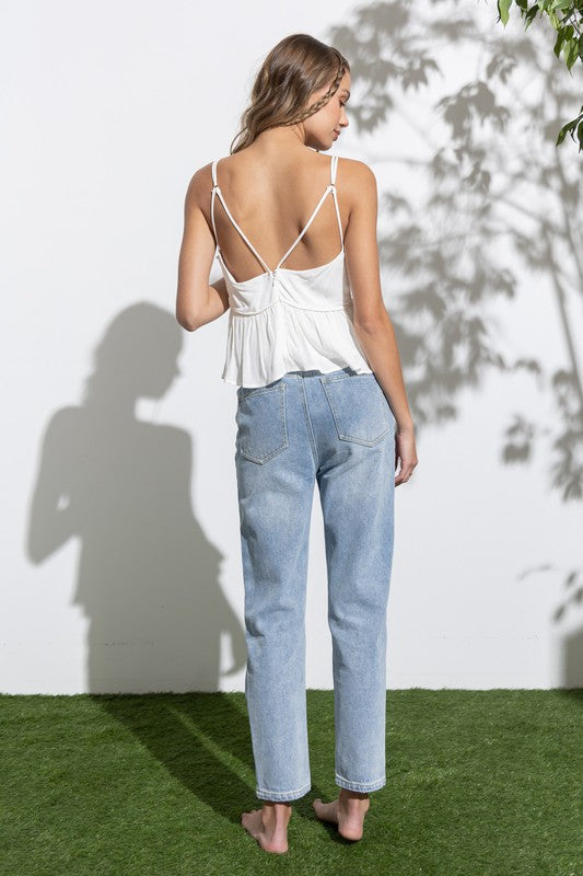 Paulette High Rise Distressed Mom Jeans