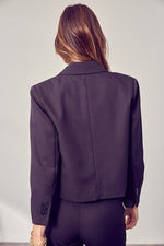 Beanys Cropped Blazer - Black