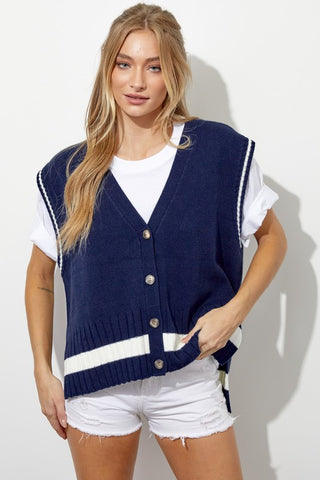 Marcia Sleeveless Cardigan Vest Top – Girls Will Be Girls