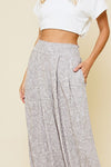 Mae Palazzo Smock Waist Pants - Grey