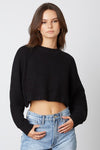 Jewel Crop Knit Sweater - Black