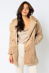 Lien Faux Fur Coat - Taupe