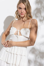 Avah Sweetheart Cut Ruffle Mini Dress - White