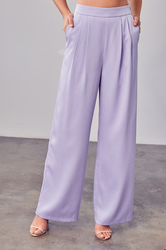 Lala Tie Back Top And Wide Leg Pant Set
