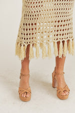 Habby Crochet Halter Top And Midi Skirt Set
