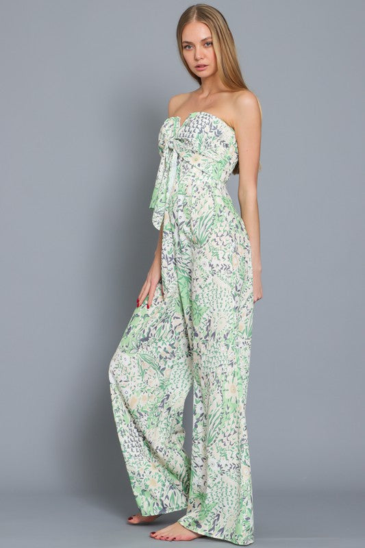 Jessa Strapless Tie Front Jumpsuit