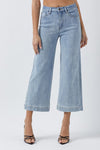 Olivette Cropped Wide Leg High Rise Jeans - Light