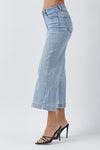 Olivette Cropped Wide Leg High Rise Jeans - Light
