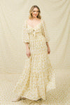 Gabbi Long Sleeve Tie Front Maxi Dress
