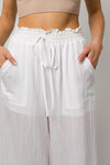 Amira Linen Tiered Frayed Top & Pants Set