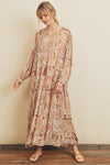 Shiloh Boho Patchwork Maxi Dress - Sahara Rose