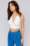 Dunia Halter Crop Top With  Buckle Detail
