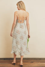 Carlota Floral Asymmetrical Midi Dress