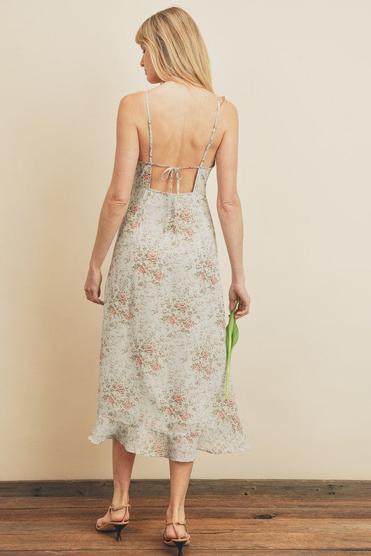 Carlota Floral Asymmetrical Midi Dress