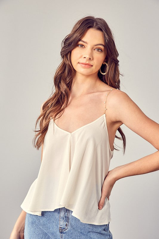 Izzy Pearl Shoulder Top - Off White