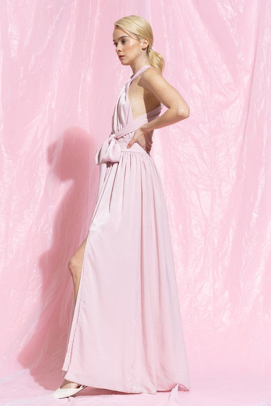 Mahala Halter Style Midi Gown