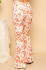 Tameka Retro Floral Flare Pants - White Multi