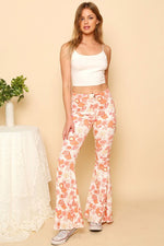 Tameka Retro Floral Flare Pants - White Multi