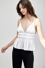 Addylin Ruched Gold Chain Top