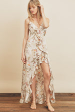 Aviana Floral Print Ruffle Maxi Dress