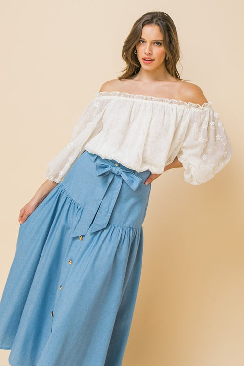 Jaelyn Off The Shoulder Long Sleeve Top