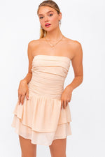 Bruna Strapless Ruched Mini Dress