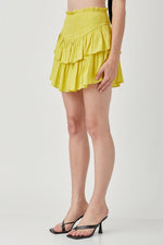 Lucy Smocked Skort - Lime