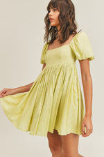 Polina Babydoll Puff Sleeve Mini Dress
