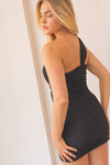 Fabrencia One Shoulder Mesh Mini Dress