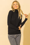 Amina Turtle Neck Sweater Top - Black
