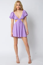 Juliette Eyelet Cut Out Mini Dress - Lavender