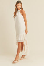 Coleen High Low Halter Maxi Dress - Cream