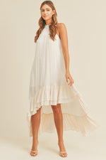 Coleen High Low Halter Maxi Dress - Cream