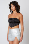 Jasmine Leather Mini Skirt - Silver