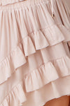 Charmaine Satin Long Sleeve Top And High Low Skirt - Ecru