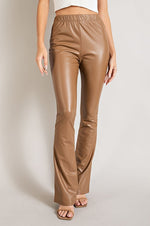 Aleah Faux Leather Pants - Camel