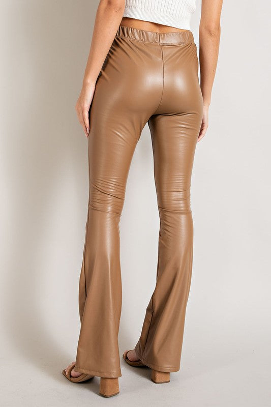 The Leah Faux Leather Pants In Camel – Southern House