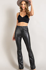 Aleah Faux Leather Pants - Black