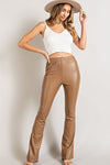 Aleah Faux Leather Pants - Camel