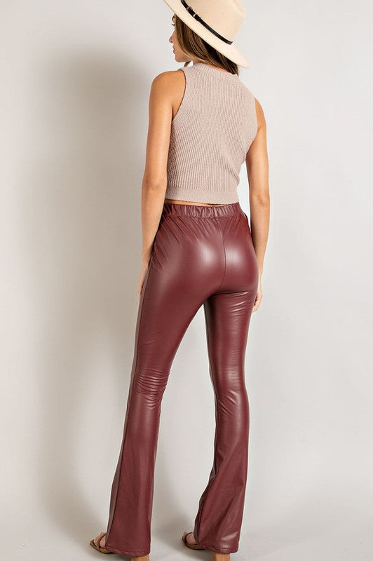 The Leah Faux Leather Pants In Camel – Southern House