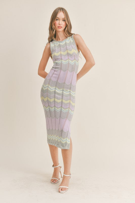 Anaisa Colorful Knit Midi Dress Anaisa Colorful Knit Midi Dress