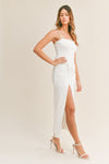 Sonja Bodycon Twist Front Maxi Dress - White