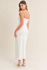 Sonja Bodycon Twist Front Maxi Dress - White