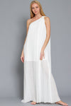 Amanda One Shoulder Maxi Dress - White