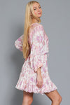 Tina Dolman Tie Front Mini Dress- Pink/Lilac BEST SELLER!!!