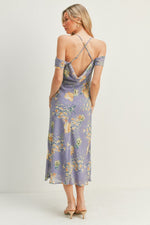 Eliana Cowl Neck Floral Midi Dress